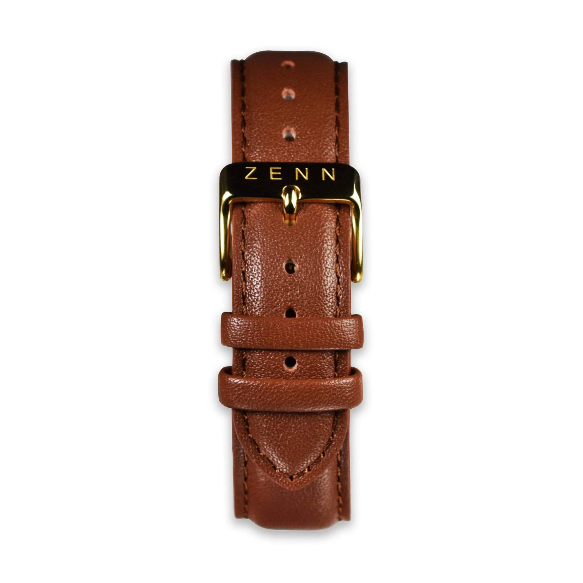 ZENN Classique Gold Watch Brown Strap