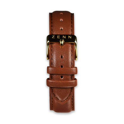 ZENN Classique Gold Watch Brown Strap