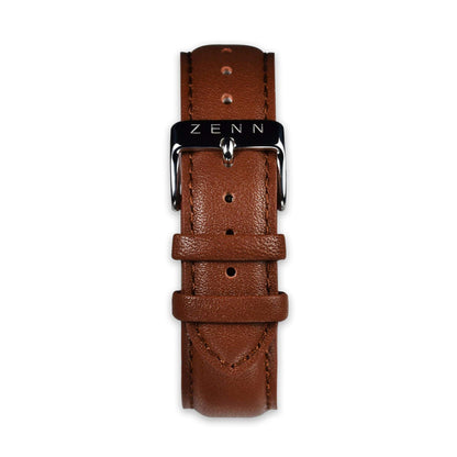 ZENN Classique Silver Watch Brown Leather