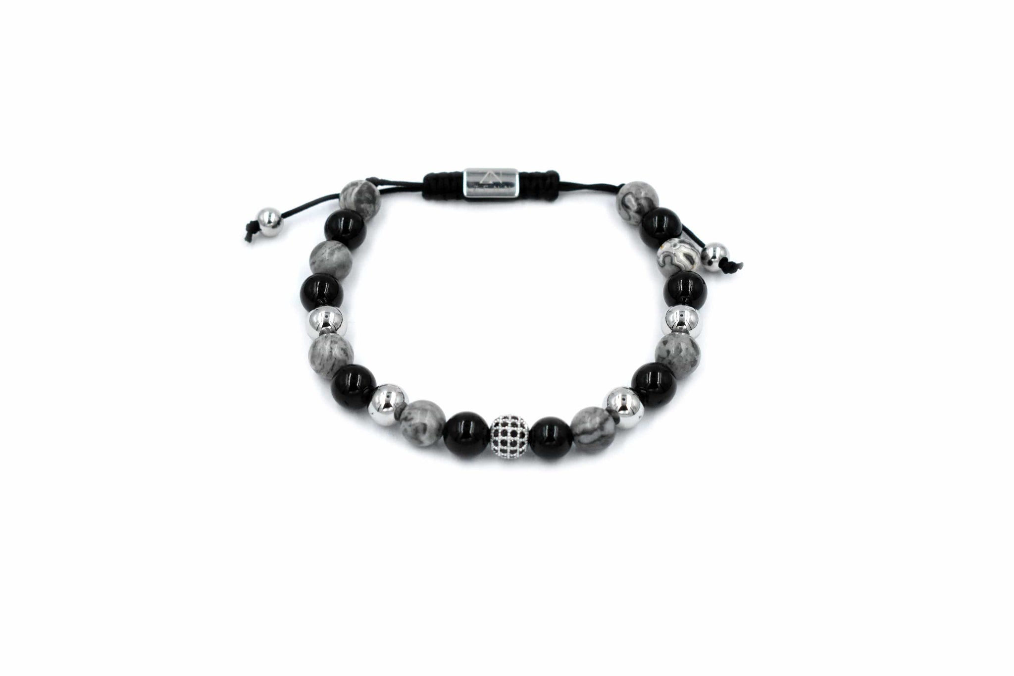 ZENN Marble Silver Macrame Bracelet
