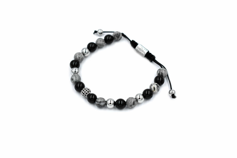 ZENN Marble Silver Macrame Bracelet
