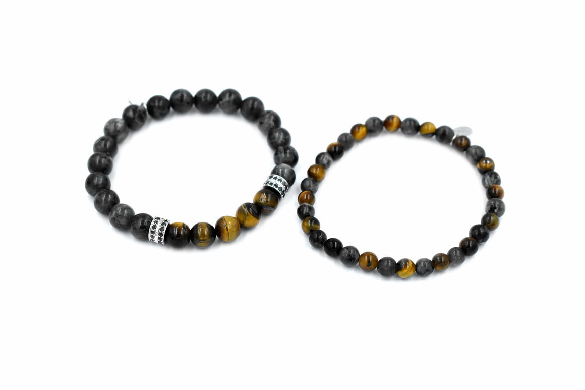 ZENN Twin Set Grey Beaded Bracelet