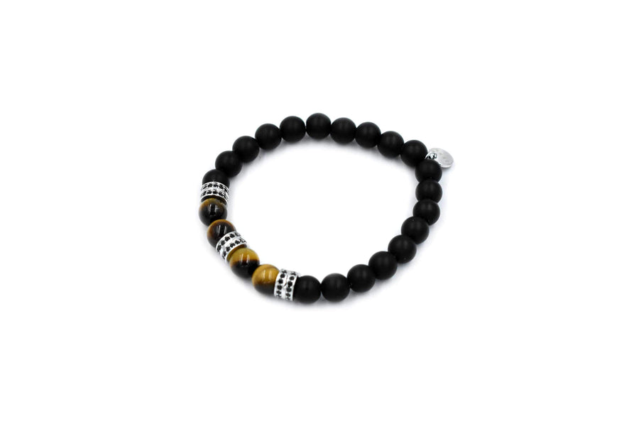 ZENN Tiger Circ Silver Beaded Bracelet