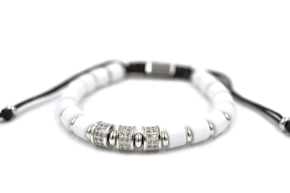 ZENN Solid White Macrame Bracelet