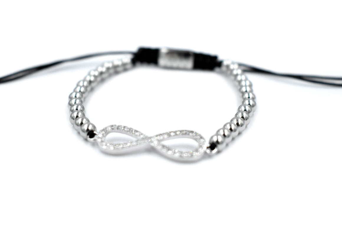 ZENN Infinity Silver Macrame Bracelet