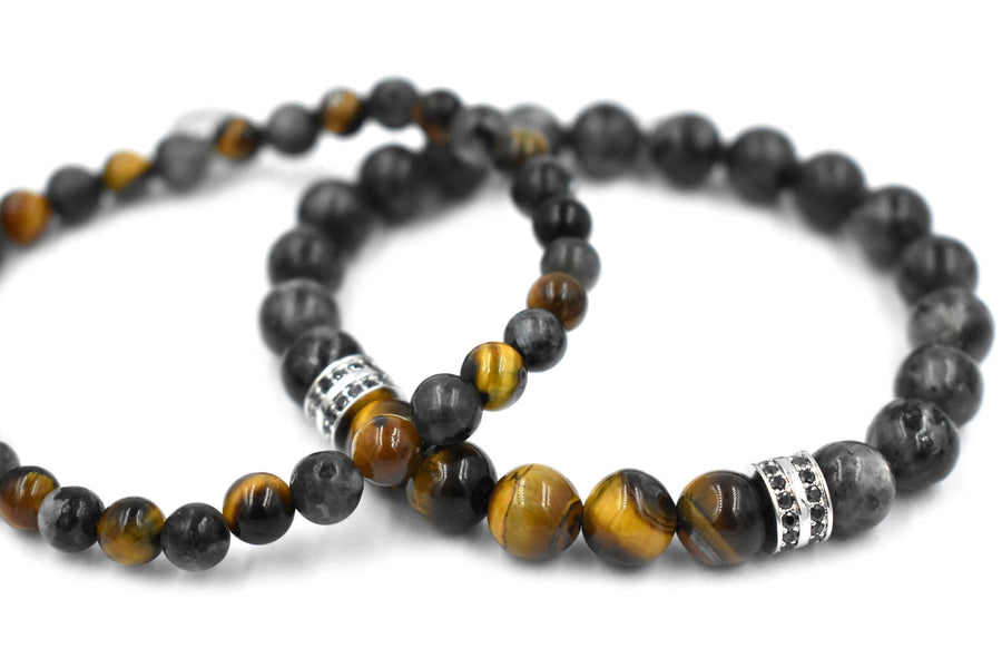 ZENN Twin Set Grey Beaded Bracelet